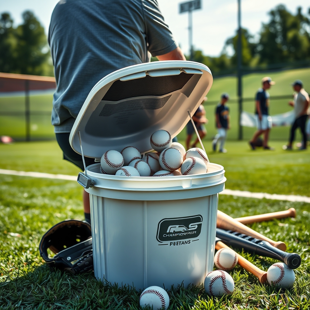 baseball bucket in action