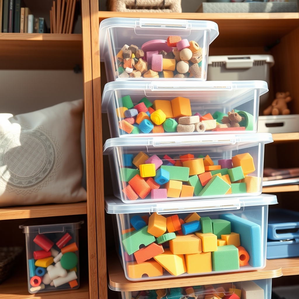 storage bins in action