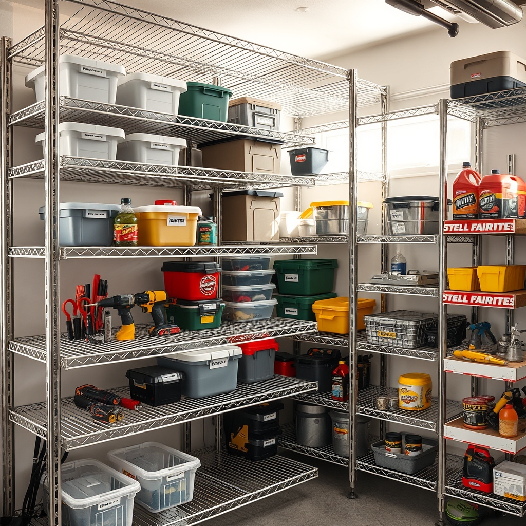 wire shelving in action