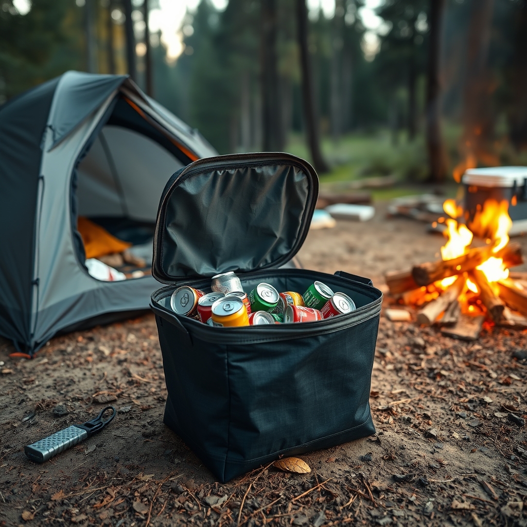 collapsible trashcan in action