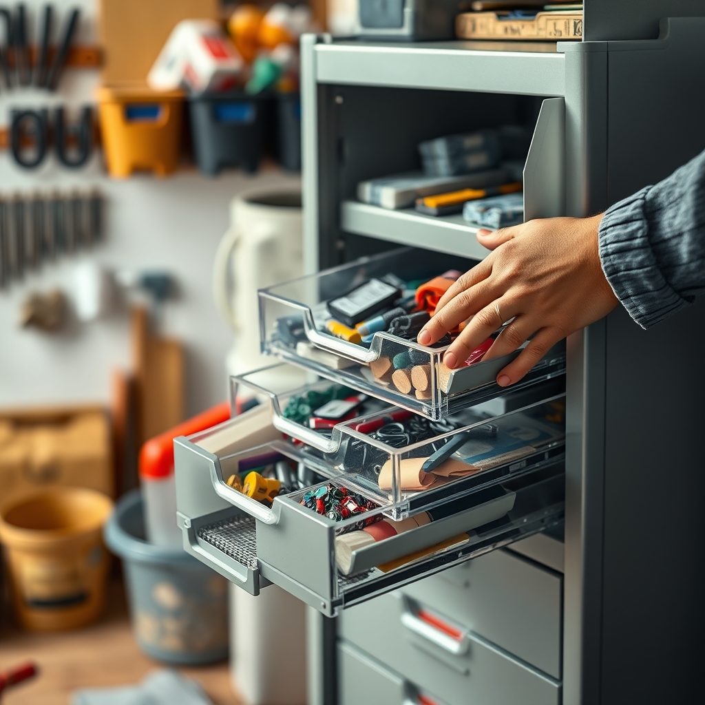 parts organizer in action