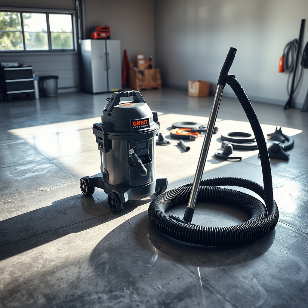 shop vacuum in action